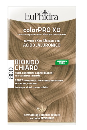 EUPHIDRA COLORPRO XD 800 BIONDO CHIARO GEL COLORANTE CAPELLI IN FLACONE + ATTIVANTE + BALSAMO + GUANTI - goldeneffe.it