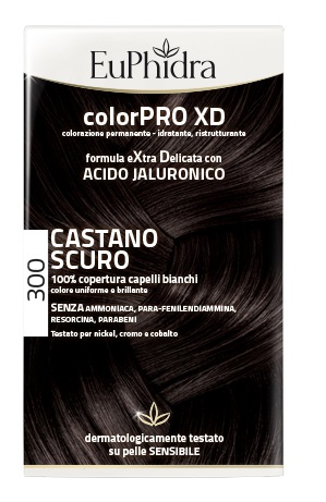 EUPHIDRA COLORPRO XD 300 CASTANO SCURO GEL COLORANTE CAPELLI IN FLACONE + ATTIVANTE + BALSAMO + GUANTI - goldeneffe.it