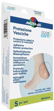 IDROCOLLOIDE MASTER-AID FOOTCARE VESCICHE TALLONE 69X44 MM 5 PEZZI A1 - goldeneffe.it
