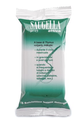 SAUGELLA ATTIVA SALVIETTINE 15 BUSTINE - goldeneffe.it
