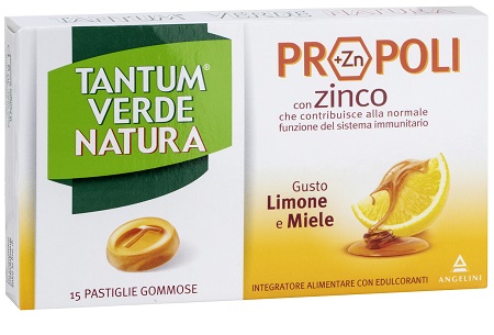 TANTUM VERDE NATURA 15 PASTIGLIE GOMMOSE LIMONE & MIELE - goldeneffe.it