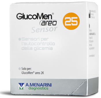 STRISCE MISURAZIONE GLICEMIA GLUCOMEN AREO SENSOR 25 PEZZI - goldeneffe.it