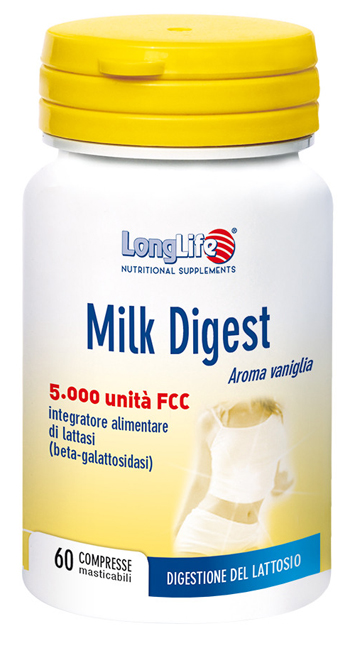 LONGLIFE MILK DIGEST 60 COMPRESSE MASTICABILI - goldeneffe.it