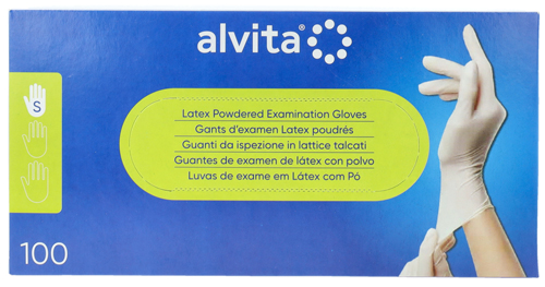 GUANTI DA ISPEZIONE ALVITA IN LATTICE TALCATI S 100 PEZZI - goldeneffe.it