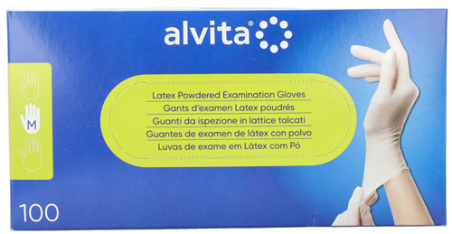 GUANTI DA ISPEZIONE ALVITA IN LATTICE TALCATI M 100 PEZZI - goldeneffe.it