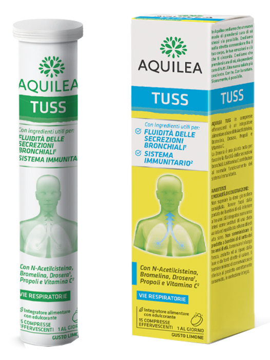 AQUILEA TUSS 15 COMPRESSE EFFERVESCENTI 90 G - goldeneffe.it
