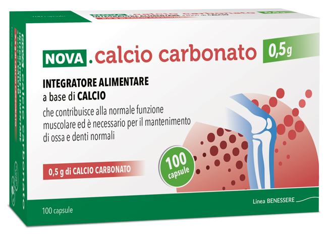 NOVA CALCIO CARBONATO 0,5 G 100 CAPSULE - goldeneffe.it