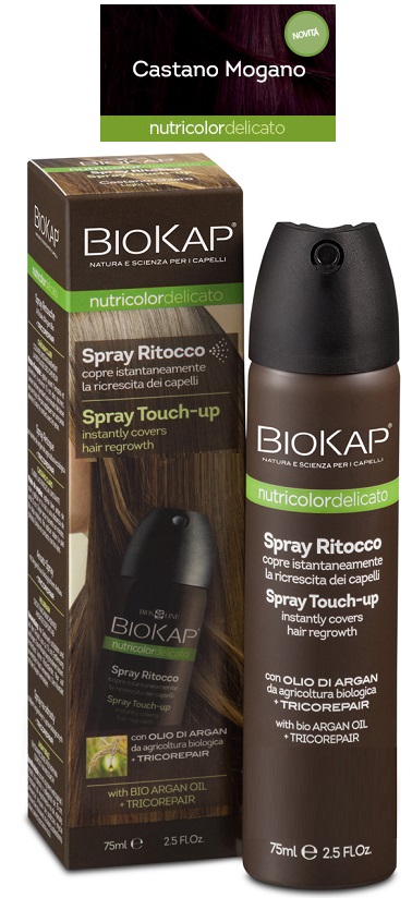 BIOS LINE  BIOKAP NUTRICOLOR DELICATO SPRAY RITOCCO CASTANO MOGANO 75 ML - goldeneffe.it