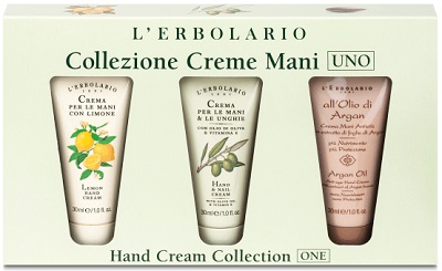 CREME MANI UNO COLLEZIONE CON CREMA MANI LIMONE 30 ML + CREMA MANI E UNGHIE OLIO D'OLIVA 30 ML + ALL'OLIO DI ARGAN CREMA MANI 30 ML - goldeneffe.it