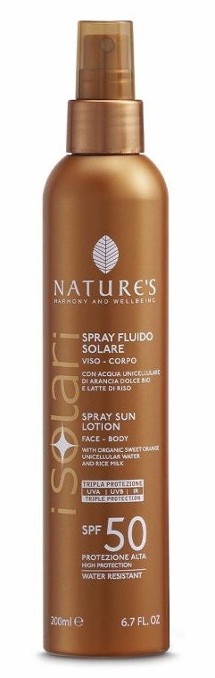 NATURE'S I SOLARI SPRAY FLUIDO SPF50 200 ML - goldeneffe.it