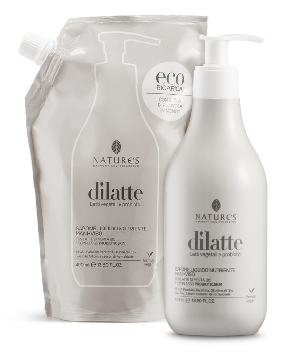 NATURE'S DILATTE SAPONE LIQUITO MANI/VISO RICARICA 400 ML - goldeneffe.it