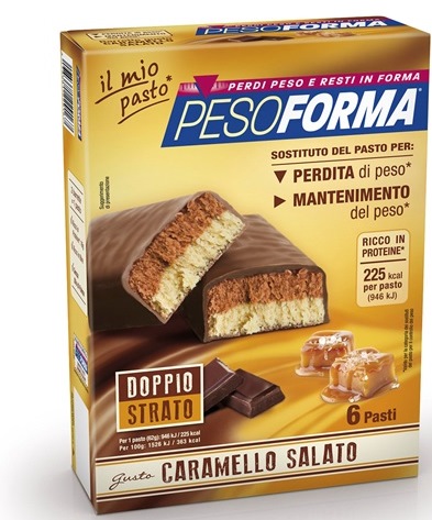 PESOFORMA BARRETTA AL CARAMELLO SALATO 12 PEZZI DA 31 G - goldeneffe.it