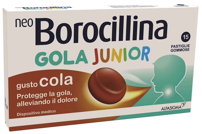 NEOBOROCILLINA GOLA JUNIOR 15 PASTIGLIE GUSTO COLA - goldeneffe.it
