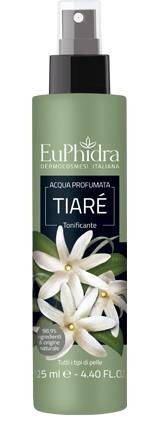 EUPHIDRA ACQUA PROFUMATA TIARE' IN FLACONE CON ETICHETTA POMPA SPRAY - goldeneffe.it