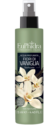 EUPHIDRA ACQUA PROFUMATA VANIGLIA IN FLACONE CON ETICHETTA POMPA SPRAY - goldeneffe.it