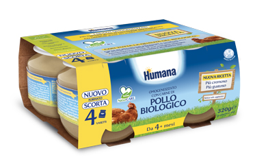 HUMANA OMOGENEIZZATO DI POLLO BIOLOGICO 4 X 80 G - goldeneffe.it