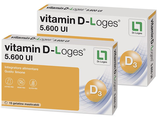 VITAMIN D-LOGES 30 GELATINE MASTICABILI GUSTO LIMONE 42 G - goldeneffe.it