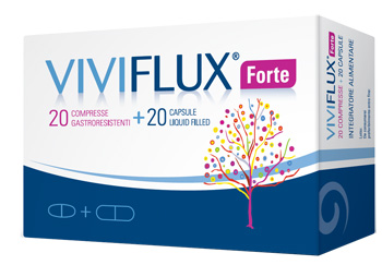 VIVIFLUX FORTE 20 COMPRESSE GASTRORESISTENTI + 20 CAPSULE LIQUID FILLER - goldeneffe.it