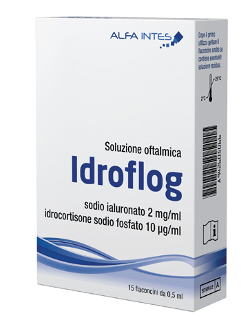 SOLUZIONE OFTALMICA IDROFLOG A BASE DI IALURONATO DI SODIO E IDROCORTISONE SODIO FOSFATO 15 FLACONCINI DA 0,5 ML - goldeneffe.it