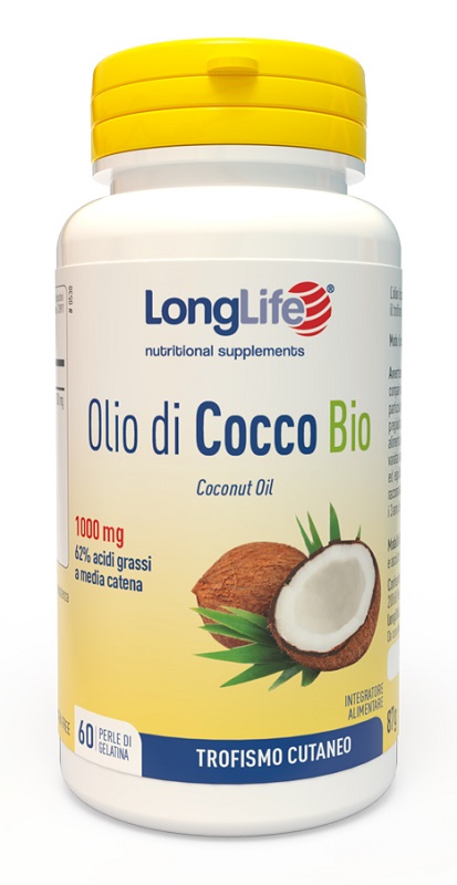 LONGLIFE OLIO COCCO BIO 60 PERLE IN GELATINA - goldeneffe.it