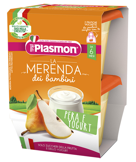 PLASMON LA MERENDA DEI BAMBINI SAPORI DI NATURA PERA YOGURT ASETTICO 2 X 120 G - goldeneffe.it