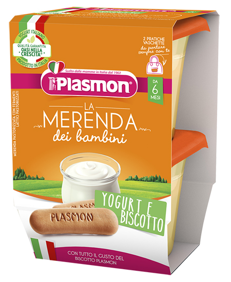 PLASMON LA MERENDA DEI BAMBINI SAPORE DI NATURA YOGURT BISCOTTO ASETTICO 2 X 120 G - goldeneffe.it