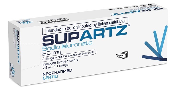 SIRINGA PRERIEMPITA INTRA-ARTICOLARE SUPARTZ ACIDO IALURONICO 25 MG 2,5 ML 1 PEZZO - goldeneffe.it