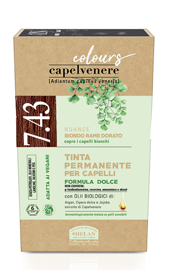 CAPELVENERE COLOURS TINTA CAPELLI 7,43N BIONDO RAME DORATO - goldeneffe.it