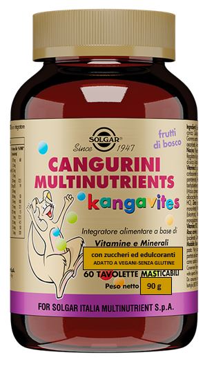 CANGURINI MULTINUTRIENTS FRUTTI BOSCO 60 TAVOLETTE MASTICABILI - goldeneffe.it