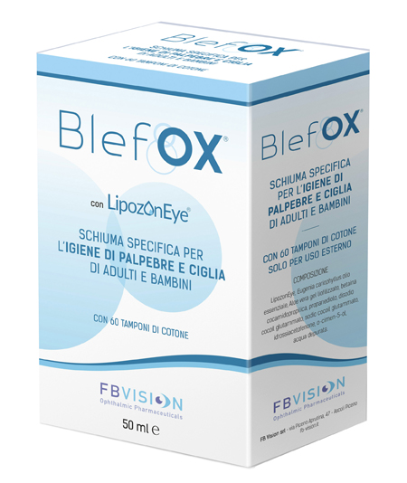 BLEFOX SCHIUMA SPECIFICA PER IGIENE PALPEBRE E CIGLIA 50 ML CON EROGATORE + 60 DISCHETTI - goldeneffe.it