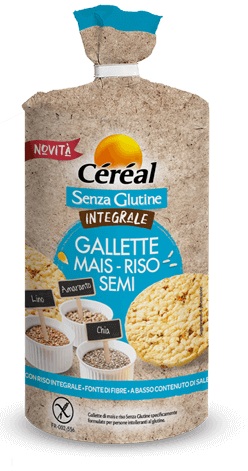 CEREAL SENZA GLUTINE INTEGRALE GALLETTE MAIS RISO SEMI 115 G - goldeneffe.it