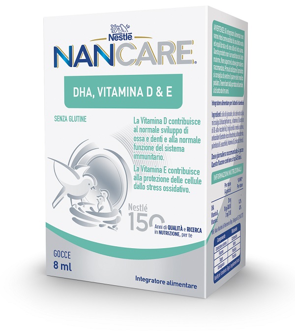 NESTLE' NANCARE DHA VITAMINA D&E GOCCE 8 ML - goldeneffe.it