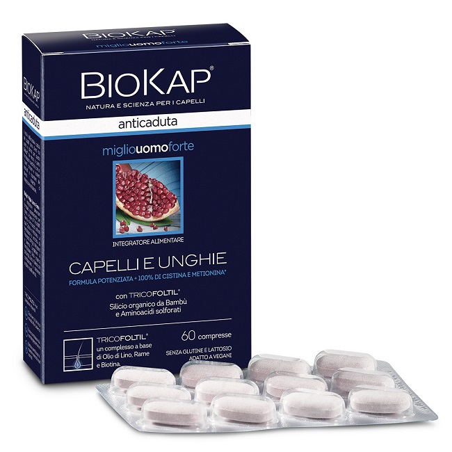 BIOKAP ANTICADUTA MIGLIO UOMO FORTE CON TRICOFOLTIL 60 COMPRESSE - goldeneffe.it