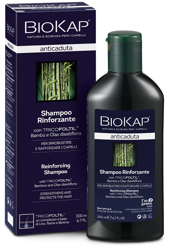 BIOKAP SHAMPOO RINFORZANTE ANTICADUTA CON TRICOFOLTIL NUOVA FORMULA 200 ML - goldeneffe.it
