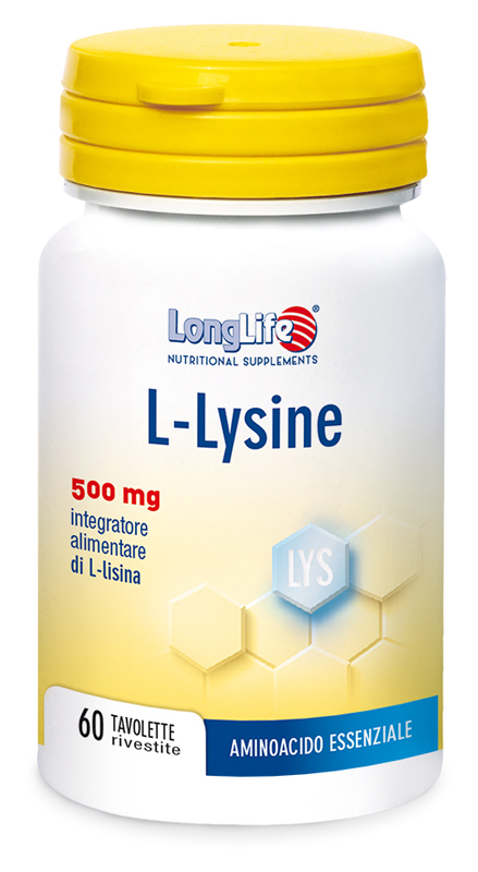 LONGLIFE L-LYSINE 500MG 60 TAVOLETTE RIVESTITE DA 860 MG - goldeneffe.it