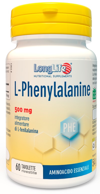 LONGLIFE L-PHENYLALANINE 500 MG 60 TAVOLETTE RIVESTITE DA 900 MG - goldeneffe.it