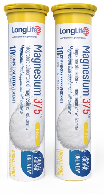 LONGLIFE MAGNESIUM 375 FIZZ 20 COMPRESSE EFFERVESCENTI DA 6,3 G - goldeneffe.it