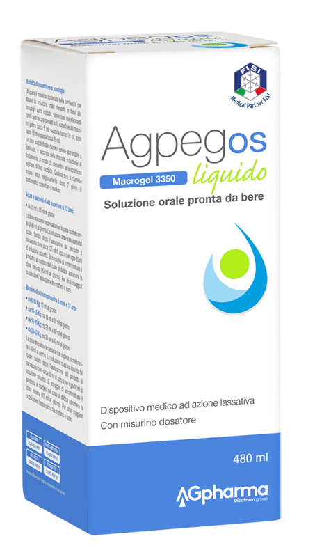 AGPEG OS MACROGOL 3350 LIQUIDO 480 ML - goldeneffe.it