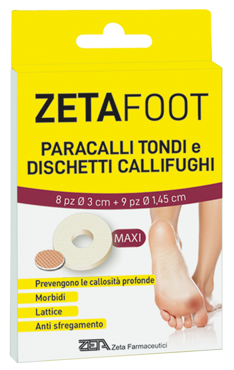 ZETAFOOT PARACALLO TONDO 8 PEZZI + DISCHETTO CALLIFUGO 9 PEZZI - goldeneffe.it