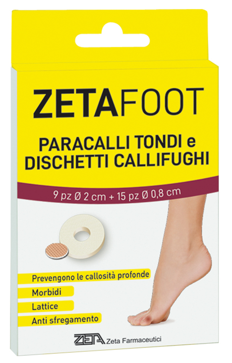 ZETAFOOT PARACALLO TONDO 9 PEZZI + DISCHETTO CALLIFUGO 15 PEZZI - goldeneffe.it