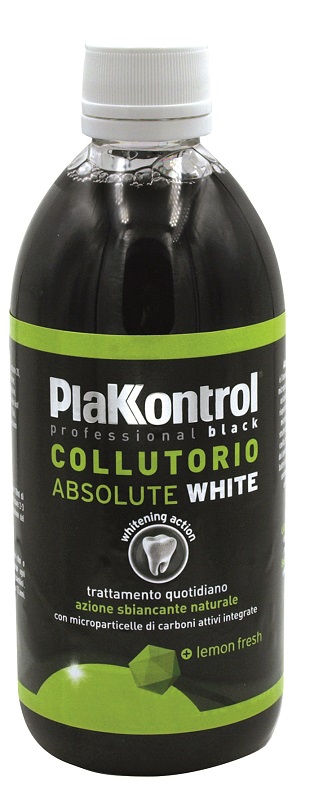 PLAKKONTROL ABSOLUTE WHITE COLLUTORIO BLACK 500 ML - goldeneffe.it
