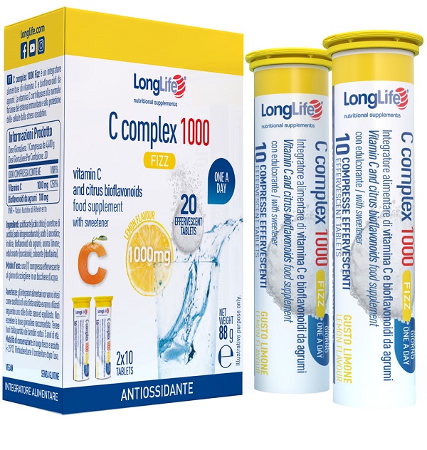 LONGLIFE C COMPLEX 1000 FIZZ 20 COMPRESSE EFFERVESCENTI - goldeneffe.it