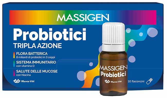 MASSIGEN PROBIOTICI 10 FLACONCINI X 8 ML - goldeneffe.it