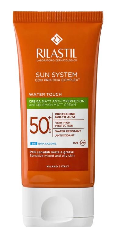 RILASTIL SUN SYSTEM WATER TOUCH MAT CREMA SPF50+ 50 ML - goldeneffe.it