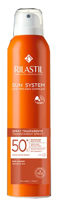 RILASTIL SUN SYSTEM TRASPARENT SPRAY SPF50+ 200 ML - goldeneffe.it
