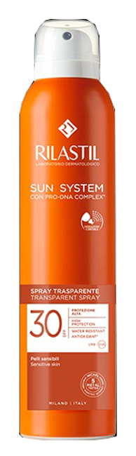 RILASTIL SUN SYSTEM TRANSPARENT SPRAY SPF30 200 ML - goldeneffe.it