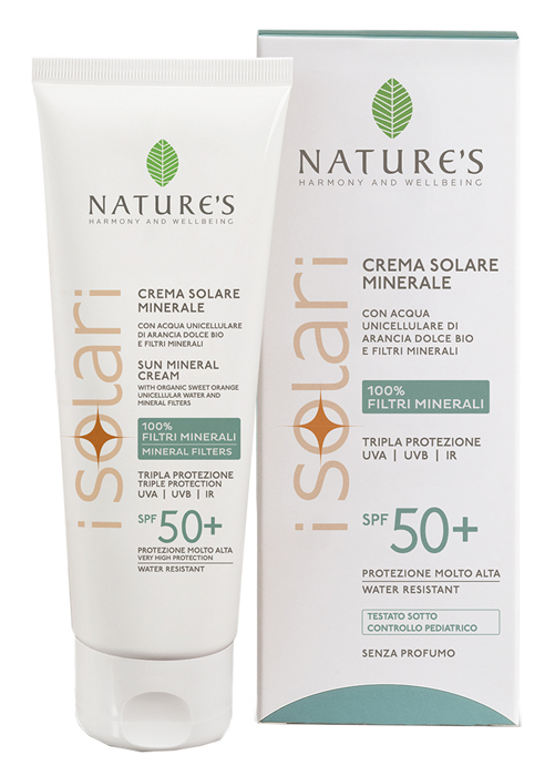 NATURE'S I SOLARI CREMA VISO CORPO MINERALE SPF50+ 100 ML - goldeneffe.it
