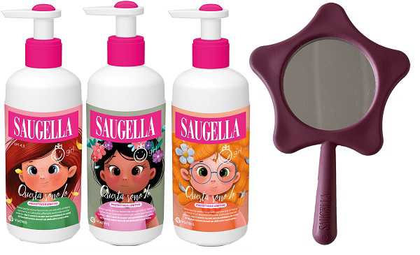 SAUGELLA BUNDLE GIRL DETERGENTE INTIMO QUESTA SONO IO PROTETTIVO LENITIVO 200 ML + GADGET SPECCHIO OMAGGIO - goldeneffe.it