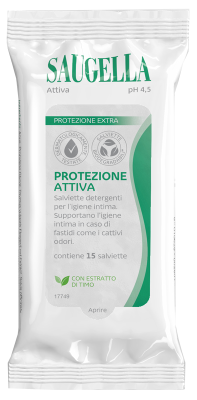 SAUGELLA ATTIVA SALVIETTINE 15 PEZZI - goldeneffe.it