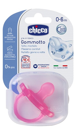 CHICCO GOMMOTTO IN SILICONE GIRL 0-6 MESI 1 PEZZO - goldeneffe.it